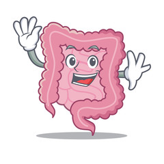 Poster - Waving intestine character cartoon style