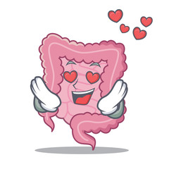 Sticker - In love intestine mascot cartoon style