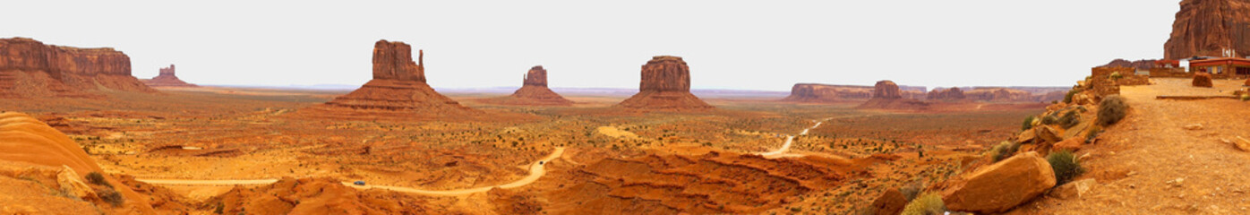 panoramic view monument valley utah navajo nation recreation area