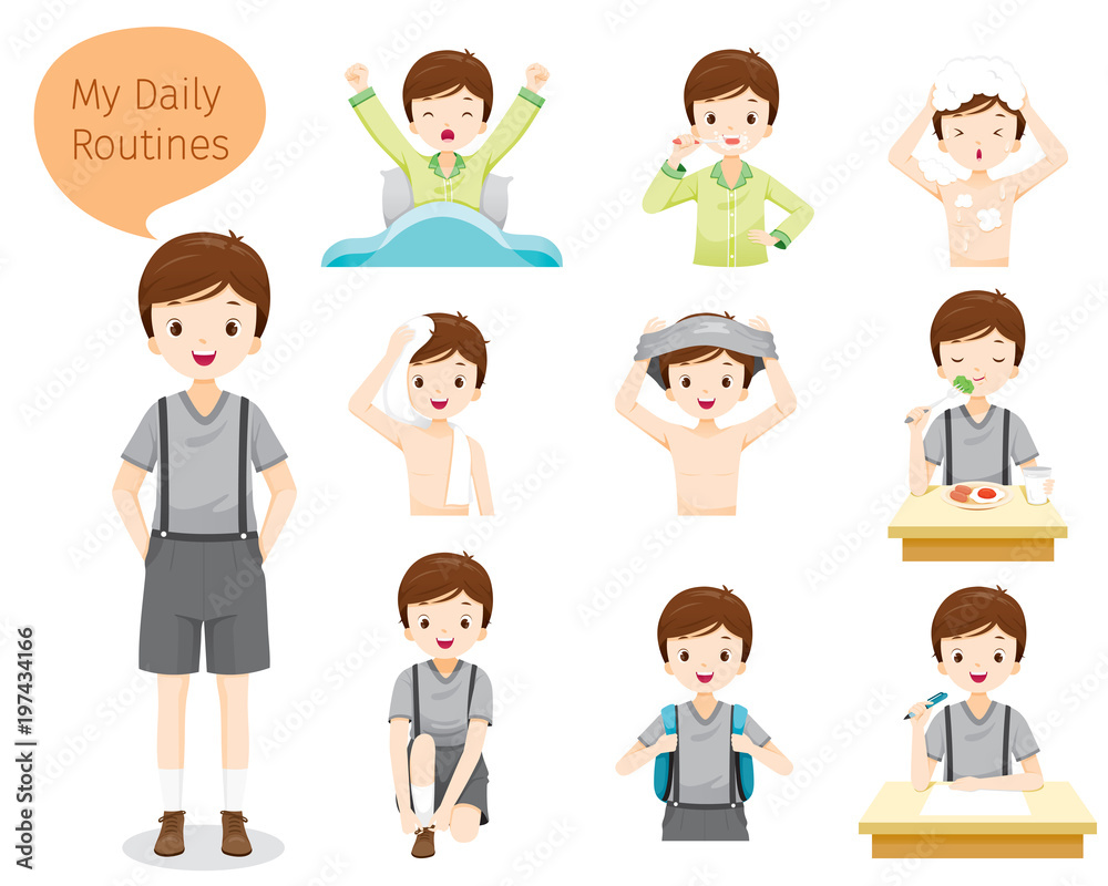 The Daily Routines Of Boy, People, Activities, Habit, Lifestyle ...