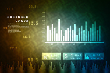 Wall Mural - 2d rendering Stock market online business concept. business Graph 