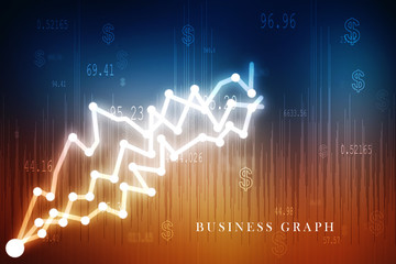 Wall Mural - 2d rendering Stock market online business concept. business Graph 