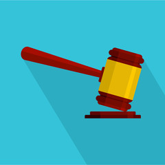 Poster - Judge gavel icon. Flat illustration of judge gavel vector icon for web