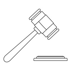 Poster - auction gavel icon. outline illustration of auction gavel vector icon for web