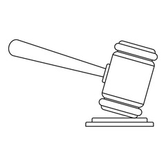 Poster - judge gavel icon. outline illustration of judge gavel vector icon for web