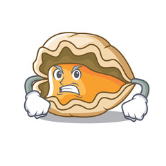 Sticker - Angry oyster mascot cartoon style