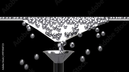 Fotografía 3D rendering of Balls arrange and funnel conversion rate concept, 3d illustratio