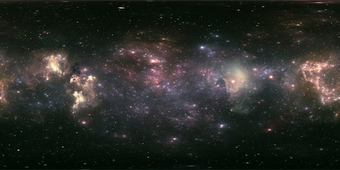 360 equirectangular projection. space background with nebula and stars. panorama, environment map. h