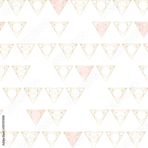 geometric hipster pattern with gold triangular elements trendy chic