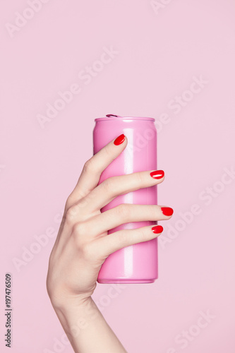 Cuadros en Lienzo Nails Design. Red Manicure On Woman Hands.