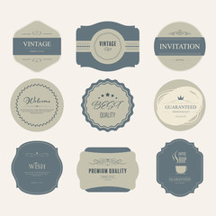 Wall Mural - set of vintage premium label old fashion design. banner illustration vector.