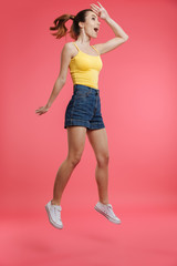 Sticker - Full length portrait of a happy young girl