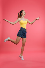 Sticker - Full length portrait of a happy young girl