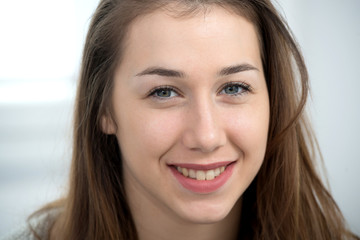 Poster - portrait of beautiful young woman with long hair