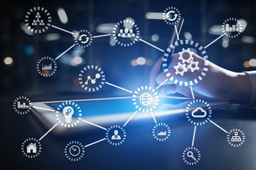 Poster - iot. internet of things. automation and modern technology concept.