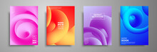 Colorful Templates Set With Abstract Elements. Abstract Blending Liquid Color Shapes Cover Design. Applicable For Brochures, Flyers, Banners, Covers, Notebooks, Business Cards And Posters.