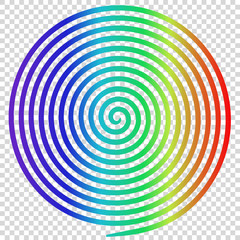 Wall Mural - Rainbow round abstract vortex hypnotic spiral.