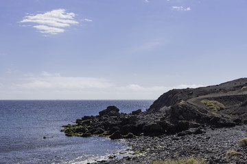 Beautiful landscape near sea in Fuerteventura spain