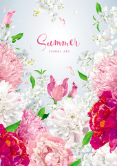 Poster - Floral vector brochure cover design template