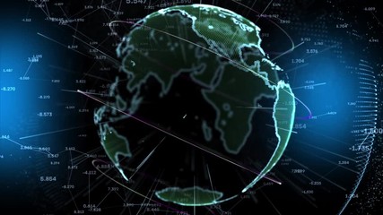 Wall Mural - global business network background