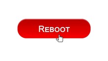 Reboot Web Interface Button Clicked With Mouse Cursor, Red Color, Site Design