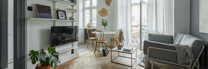 Wall Mural - Living room with balcony