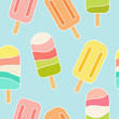 Colorful ice cream vector seamless pattern