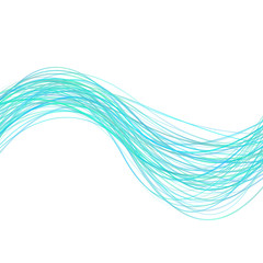 Poster - Abstract modern wavy stripe background -  graphic design from light blue curved wave lines
