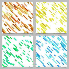 Poster - Colored abstract chaotic diagonal stripe pattern background set