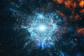 Wall Mural - big bang in space, the birth of the universe 3d illustration