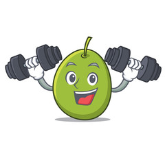 Sticker - Fitness olive character cartoon style