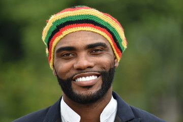 Wall Mural - Smiling Adult Black Jamaican Man