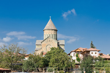 Sticker - Svetitskhoveli Cathedral is Georgian Orthodox cathedral located in the historical town of Mtskheta, Georgia