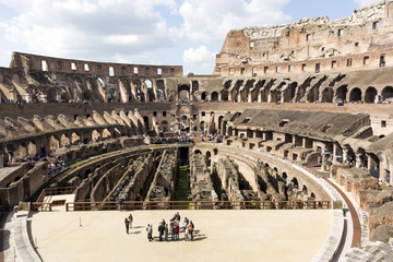 Colosseum in Rome, Italy, Flavian Amphitheatre, view of the Colosseum from the inside