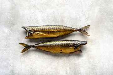 Wall Mural - Mackerel, smoked fish with omega 3 fat, bar food on table