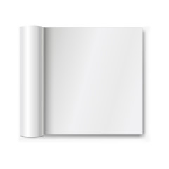 Wall Mural - Open blank album or magazine with soft shadow. Realistic empty template or mock up isolated on white background. Vector illustration, eps 10.