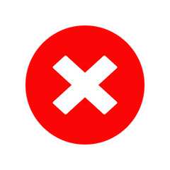 Poster - Red NO BUTTON icon. Vector..