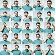 © Iurii - Set of young man's portraits with different emotions