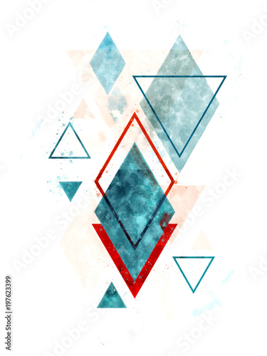 minimalistyczna-skandynawska-abstrakcjonistyczna-geometryczna-sztuka-w-akwareli