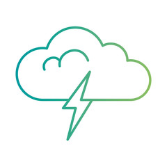 Sticker - cloud weather with rays vector illustration design