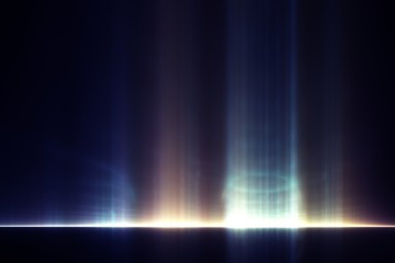 Abstract wallpaper – ghostly light rays against a black background.