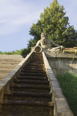  the steps going up to the statue