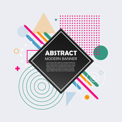 Aufkleber - Abstract geometric pattern with color shapes. Modern trendy background for design banner, business brochure, cover, poster and card. Vector illustration.