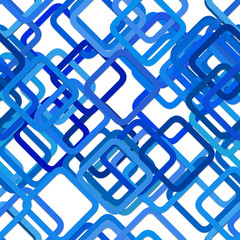 Poster - Repeating random square background pattern - vector graphic design from diagonal squares in blue tones with shadow effect