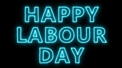 Poster - Happy labour day text, 3d rendering backdrop, computer generating, can be used for holidays festive design