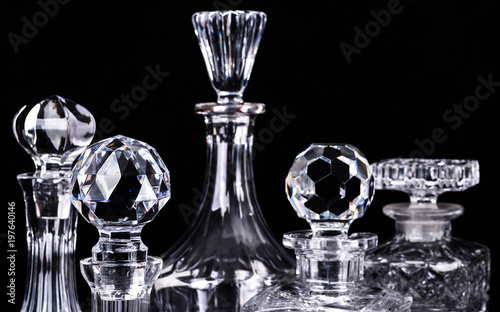 Crystal Glassware isolated on black