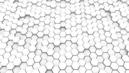 Aufkleber - Abstract geometric hexagons, optical Illusion, computer generated 3D rendering backdrop.