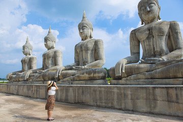 Buddha image Park at Wat Thung Yai in Nakorn Si Thammarat, Thailand.