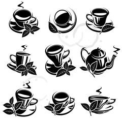 Wall Mural - Tea set. Vector