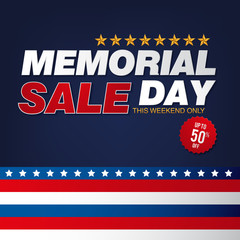 Wall Mural - Memorial day sale banner template design